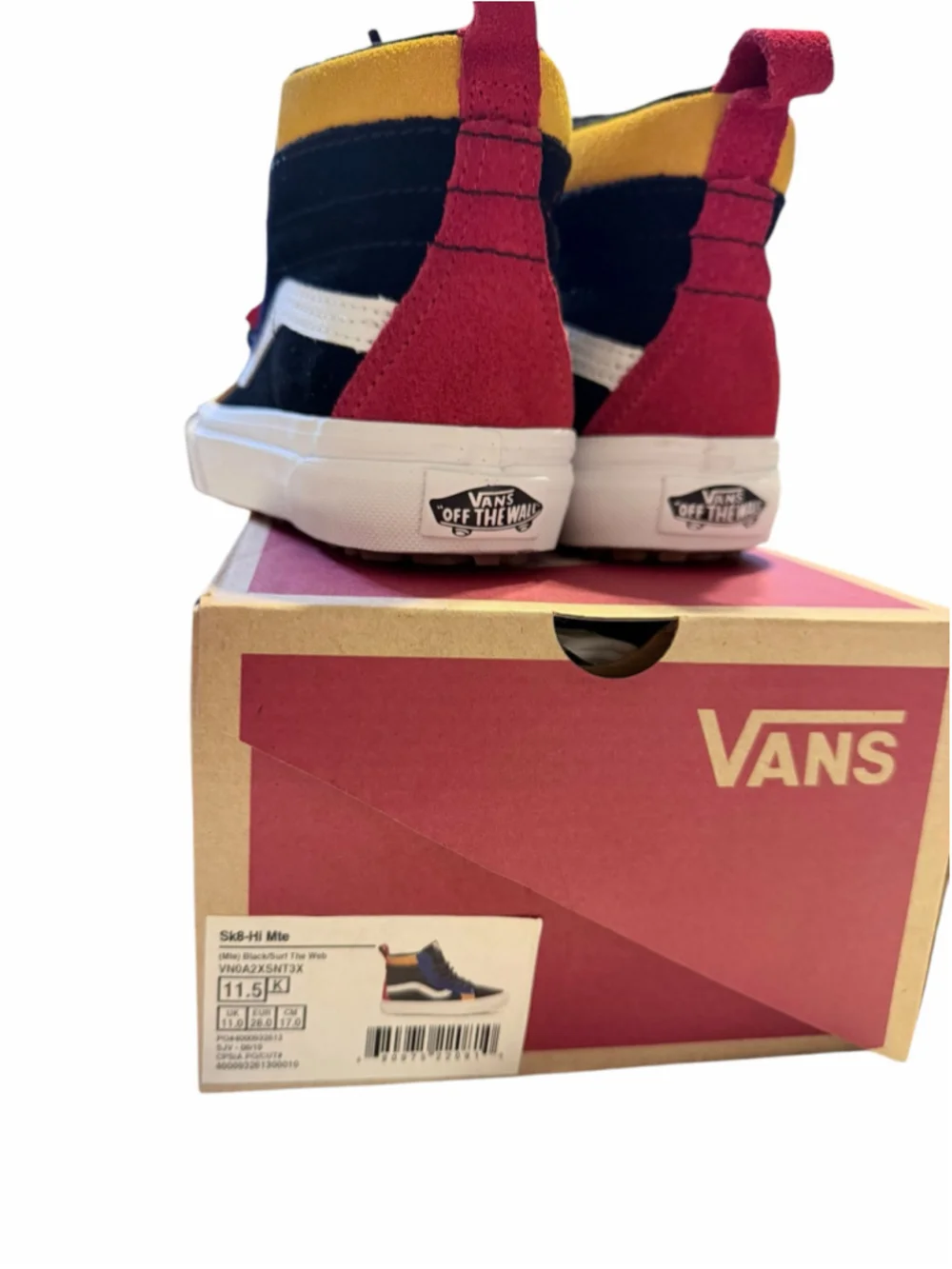 Kids Vans Sk8-Ho Mte High Top Sneakers Black Blue Yellow Red